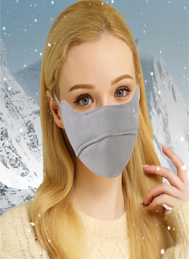 YUANST 2Pcs Winter Face Mask, Warm Windproof Face Cover, Balaclava Thermal Face Mask Cold Weather, Breathable Reusable (Pink+Gray) - Image 5